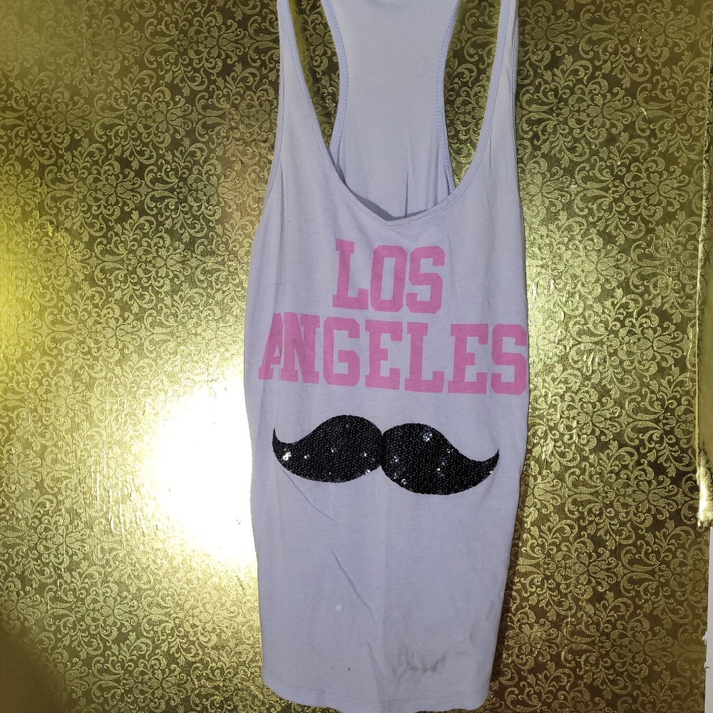 Mustache Rides!! Vintage Los Angeles Women's TankTop!!